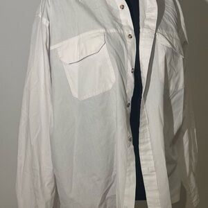 Damo Men's Classic White Shirt Jacket